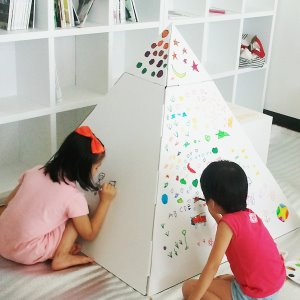 대형종이집 이글루 피라미드 티피 만들기 (색칠하는 친환경 놀이집)