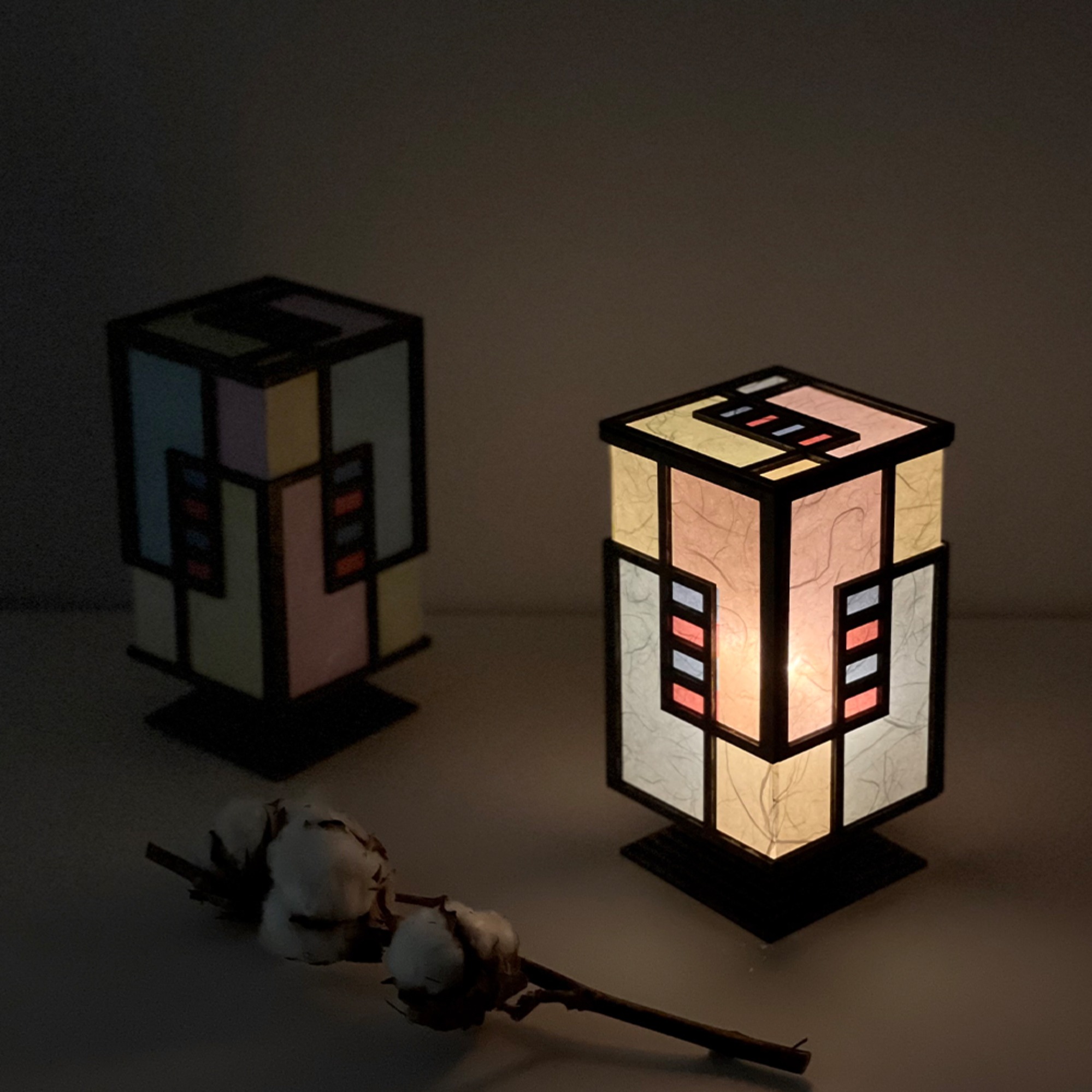 [단체특가 30개] 한지공예 조각보 LED 램프 만들기 키트 [단체특가 30개] 한지공예 조각보 LED 램프 만들기 키트